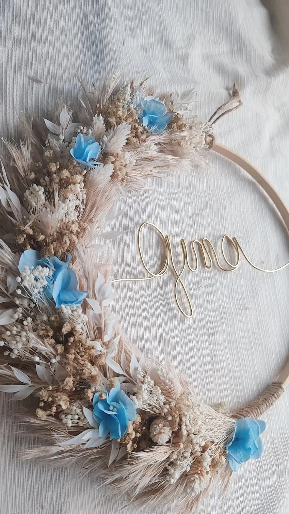 Miniature : Couronne fleurie avec prénom (25cm)