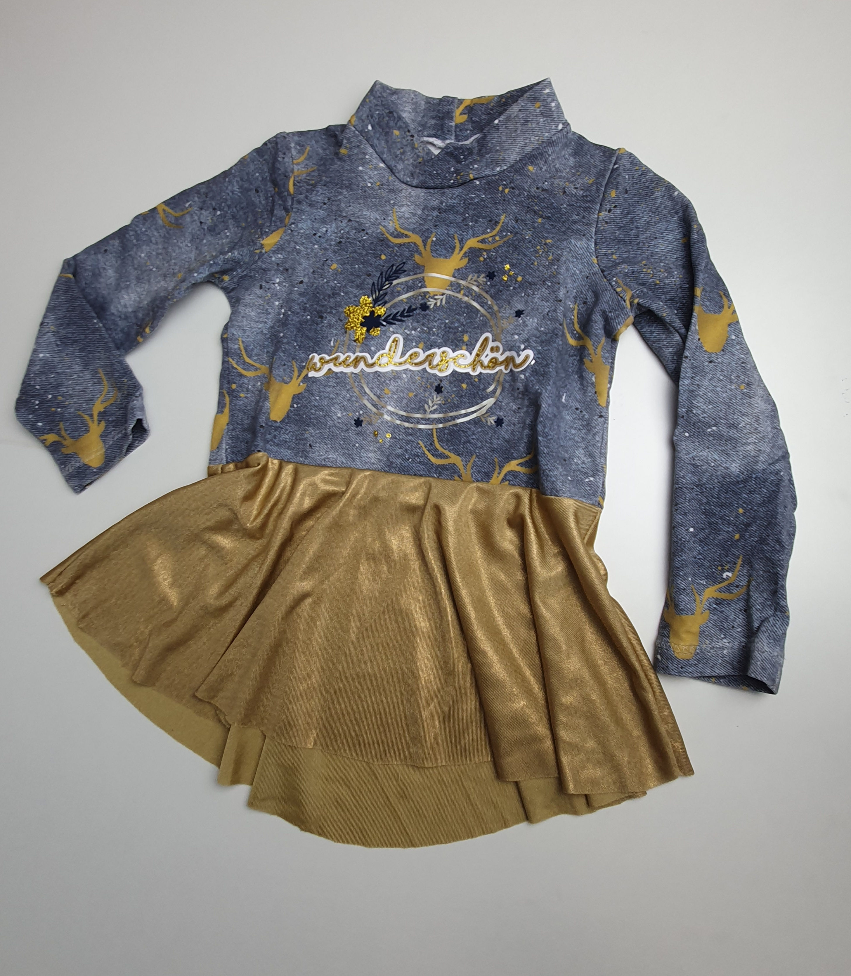 Handmade Kleid Gold Gr. 98