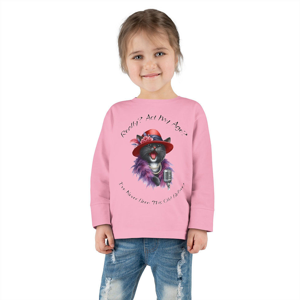 Thumbnail: Cattytude Toddler Long Sleeved Jersey Tee (Personalizable)
