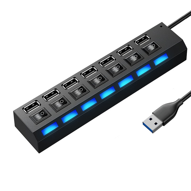 Thumbnail: USB Hub 7-Port Adapter 7-Port 1.1 With Independent Switch Hub 7-Position