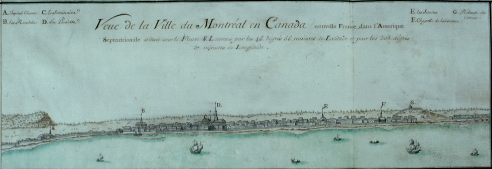 Vue de la Ville de Montréal en Canada (1721)