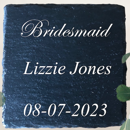 Thumbnail: Personalised Laser Engraved Wedding Table Coaster/Favour Gift Set.
