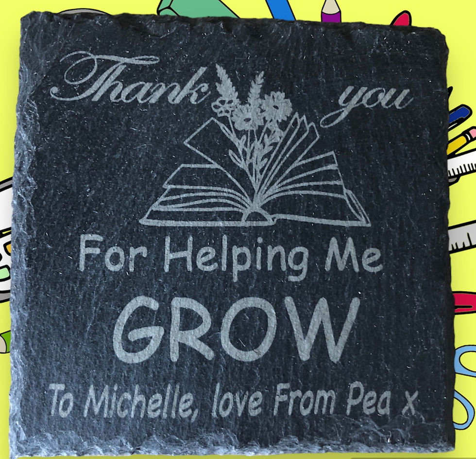 Personalised Laser Engraved Slate Coaster School Teacher Leaving Gift