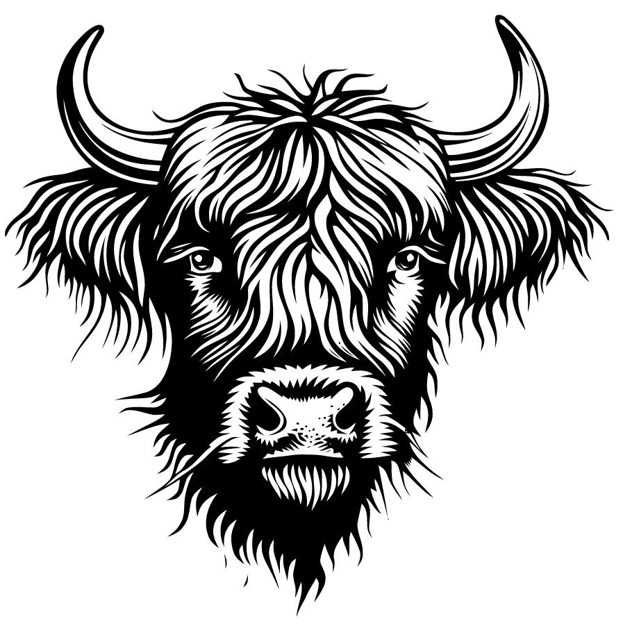 Thumbnail: Personalised Engraved Wooden Highland Cow Chopping Board Serving Gift