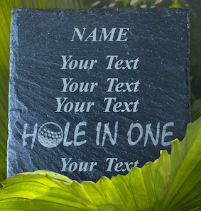 Thumbnail: Personalised GOLF COASTERS Laser Engraved Slate Drinks Coaster