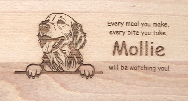 Laser Engraved Retriever Dog Chopping Board