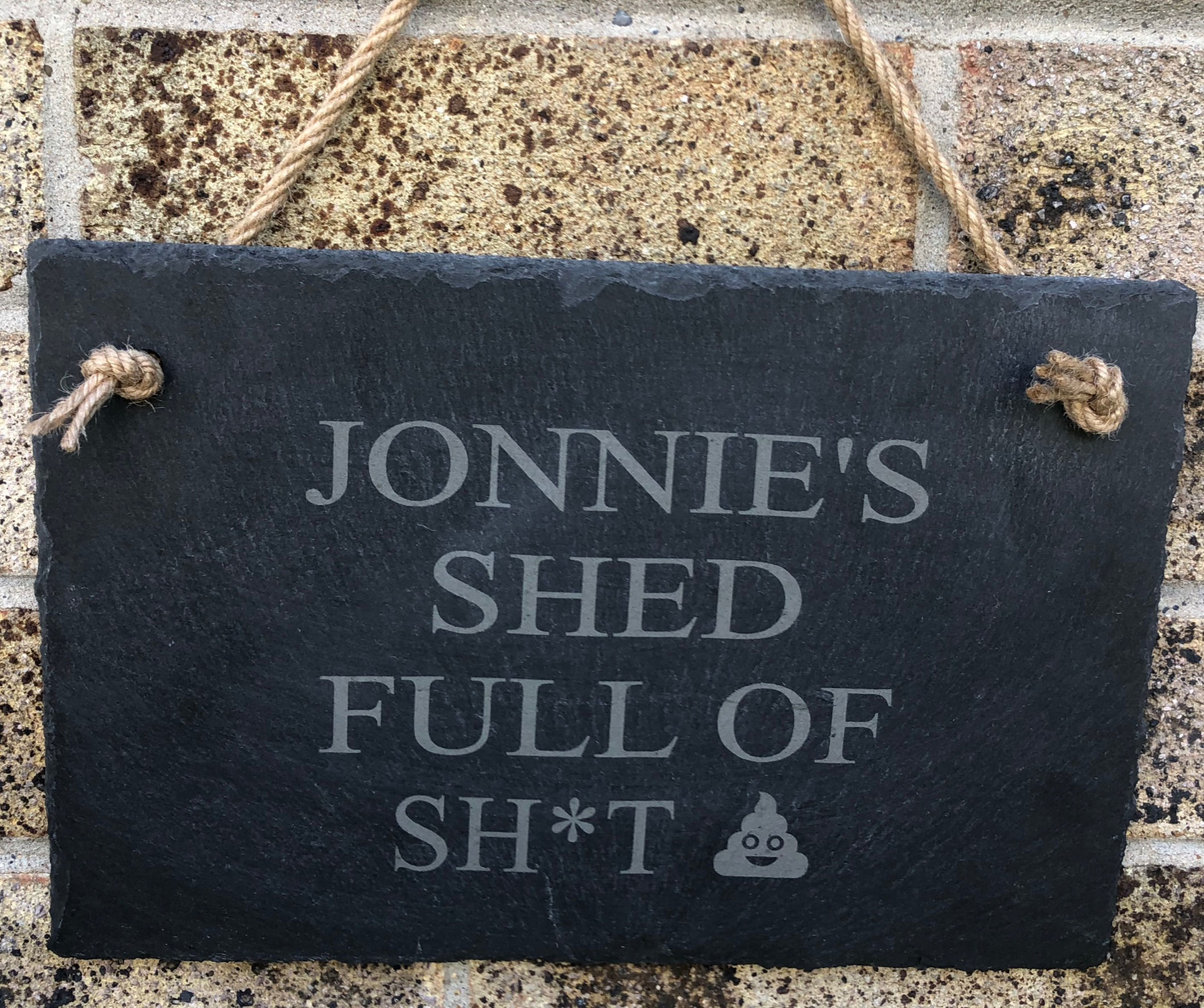 Large Personalised Laser Engraved Novelty Garden Shed/Workshop/Garage Slate Sign