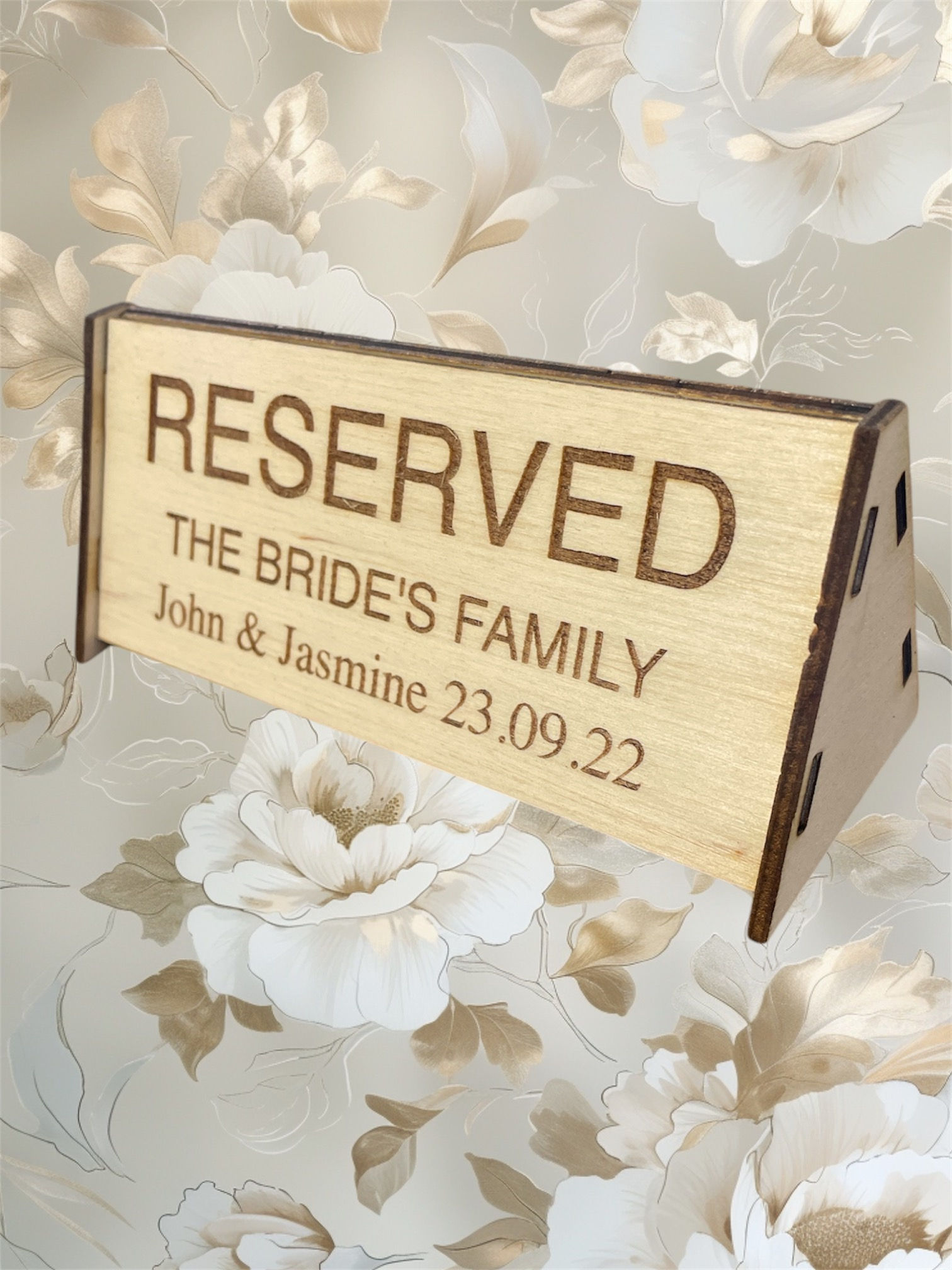 Personalised Laser Engraved Reserved Wedding Table Sign