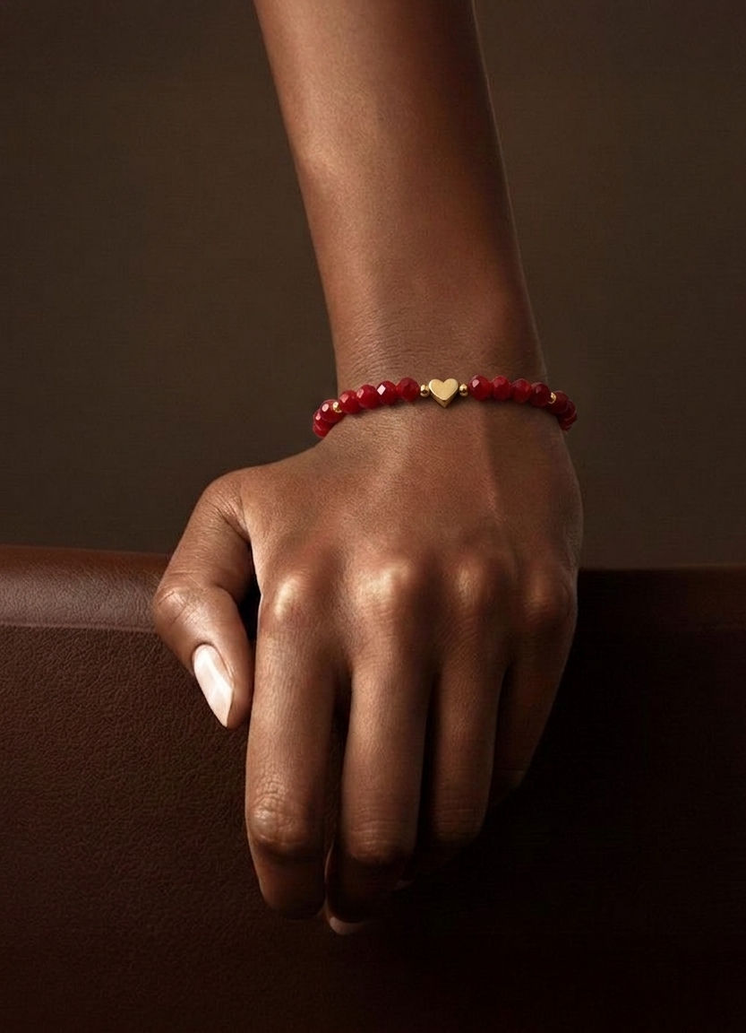 Pulsera de cristales rojos