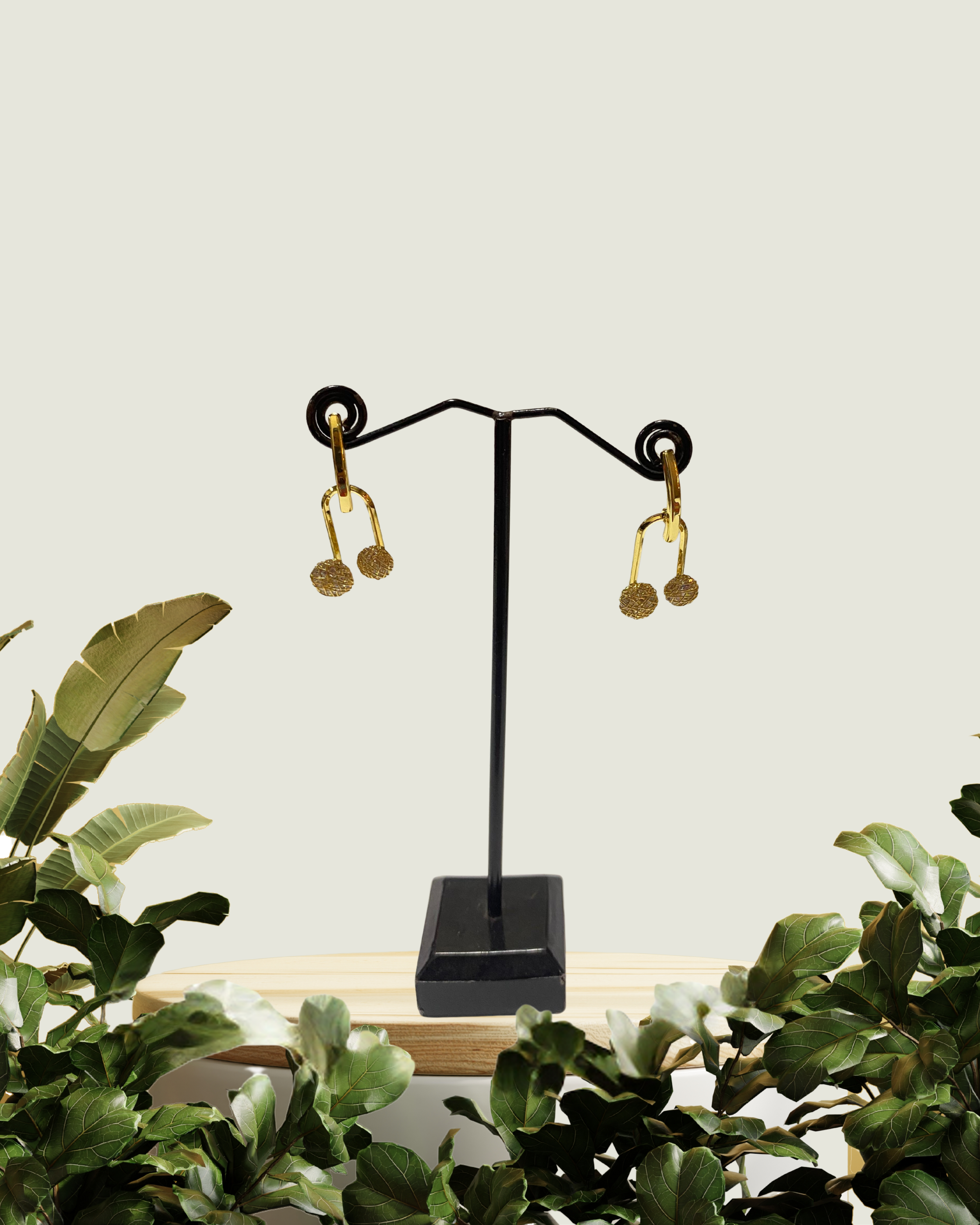 Aretes signos musicales dorados