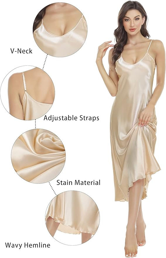 Miniatura: Vestido largo de satén