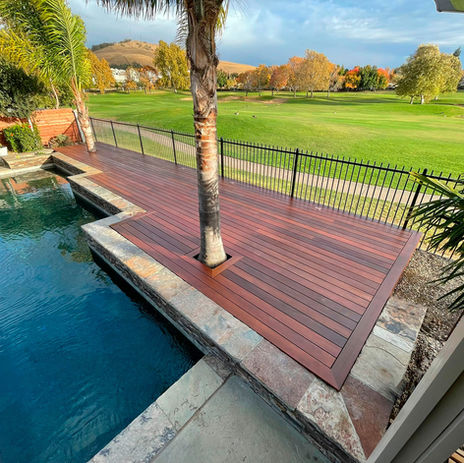 Deck with 4"x6"frame and Brazilian IPE floor.
