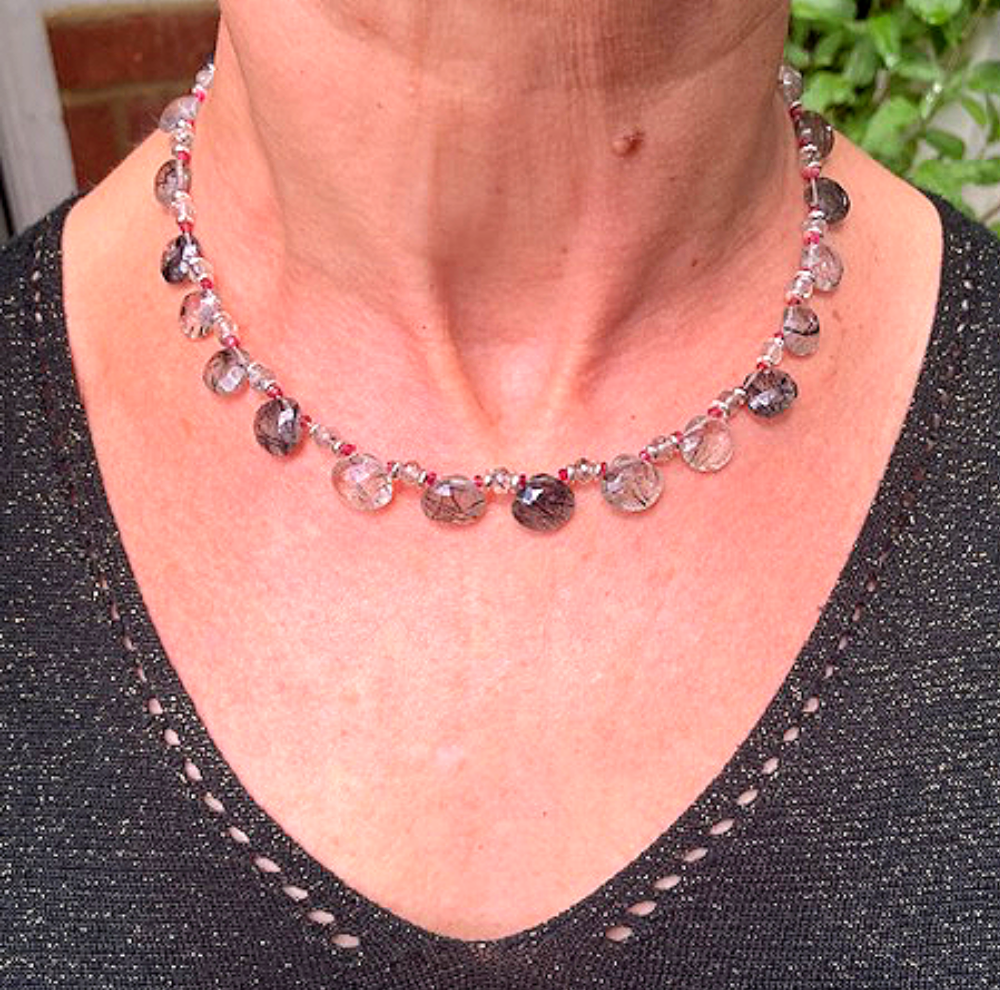 Rutile quartz andRuby necklace.