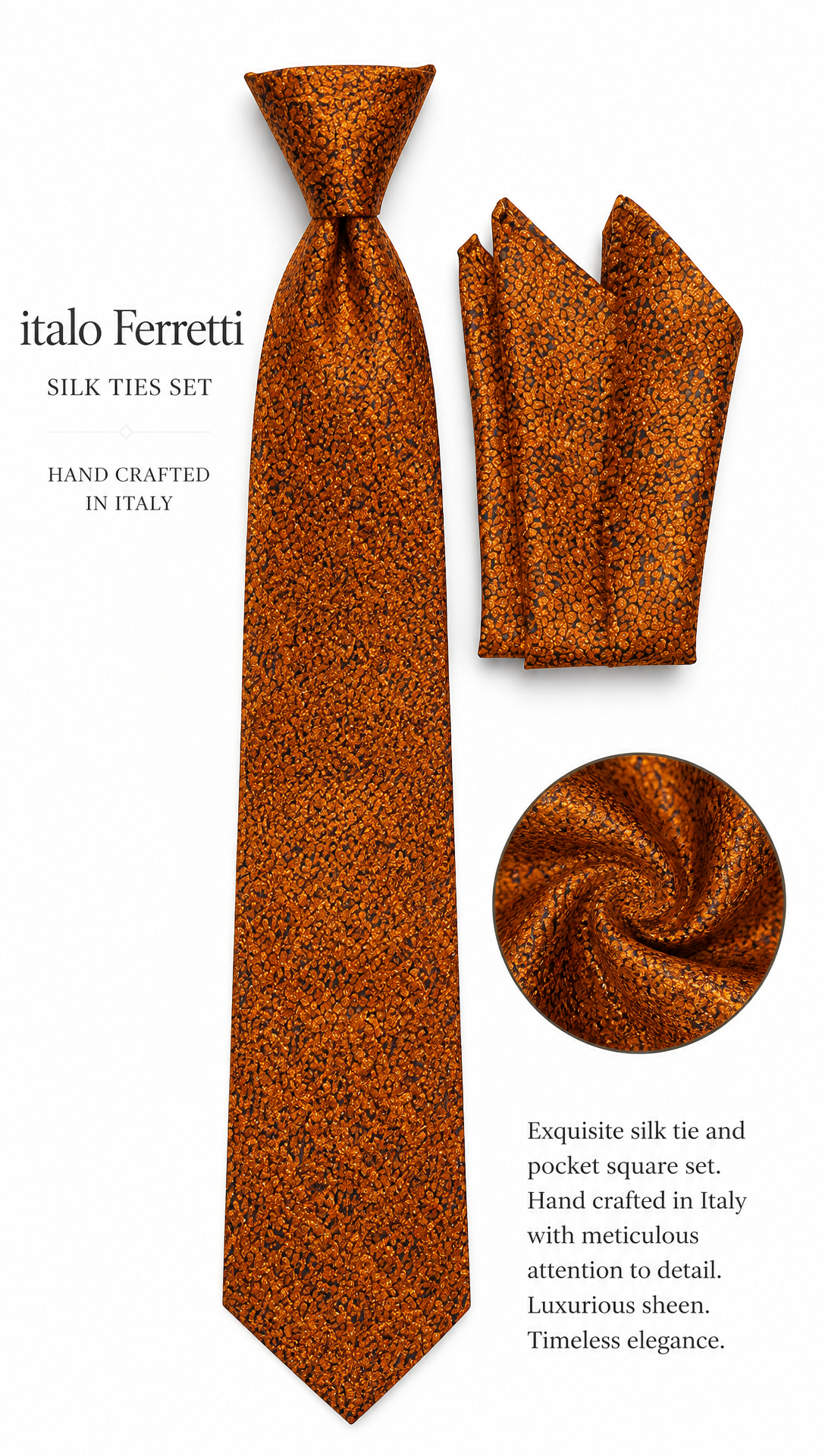 #061 ITALO FERRETTI SILK TIE SET 