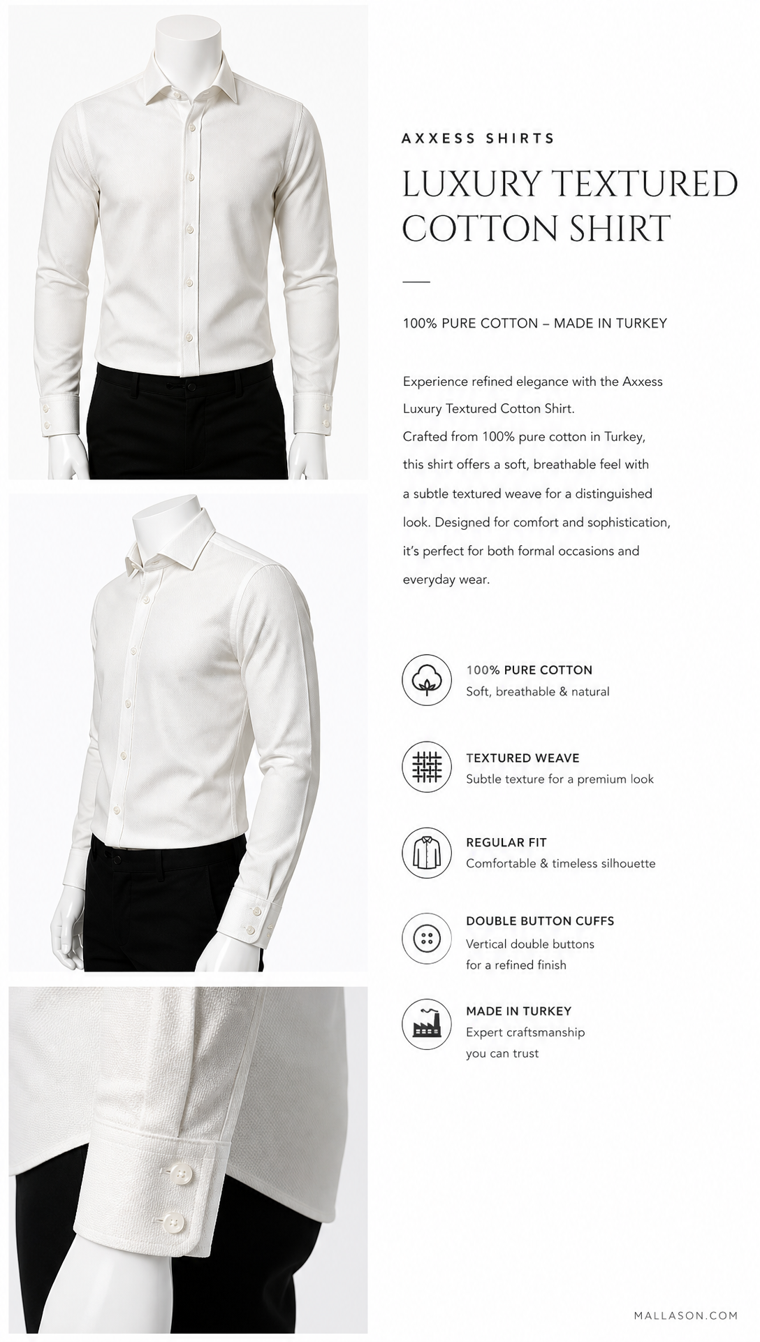 #024 AXXESS MEN'S DRESS/CASUAL SHIRT (REGULAR FIT)