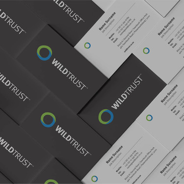 Business card design for WildTrust by Seek Creative, emphasising environmental conservation