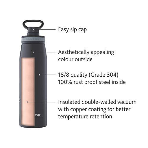 Thumbnail: Borosil Hydra Gosport 900 ML Stainless Steel-Vacuum Insulated Flask Water Bottle