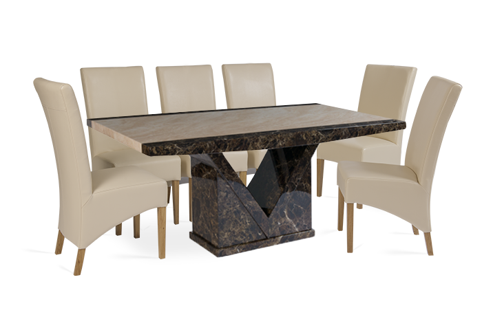 Thumbnail: Toredo 180cm Brown Marble Dining Set