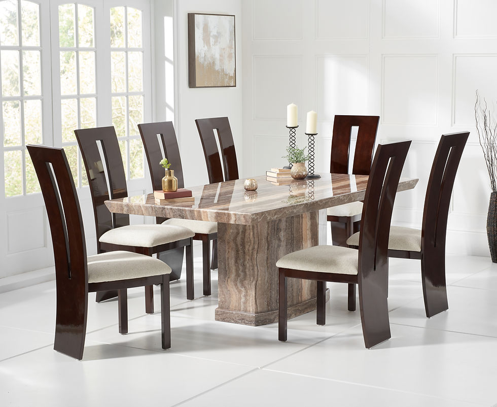 Thumbnail: Coma 200cm Brown Marble Dining Set