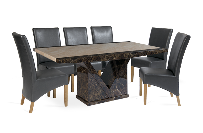Thumbnail: Toredo 180cm Brown Marble Dining Set