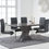 Thumbnail: Allena 160cm (Grey) Marble Dining Set
