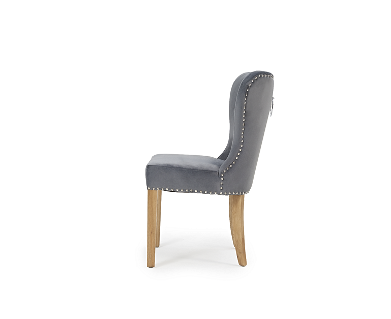 Thumbnail: Kalim Grey Plush Dining Chairs
