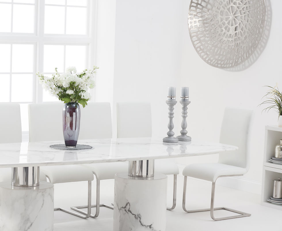 Thumbnail: Adelina 220cm (White Marble Table) Dining Set