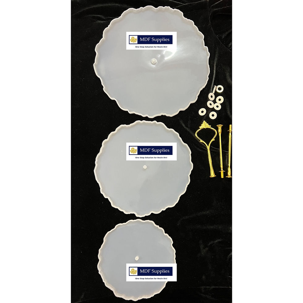 Thumbnail: Three-tier cake stand Silicone Mould for Resin Art with metal fittings