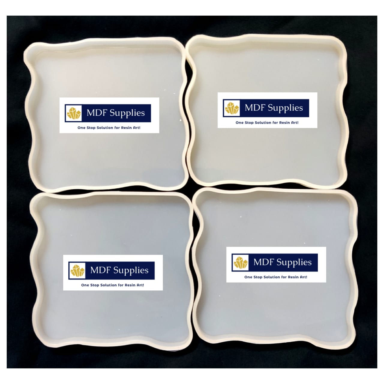 Square Agate Coaster moulds set of 4 ( budget mould for beginners) 
