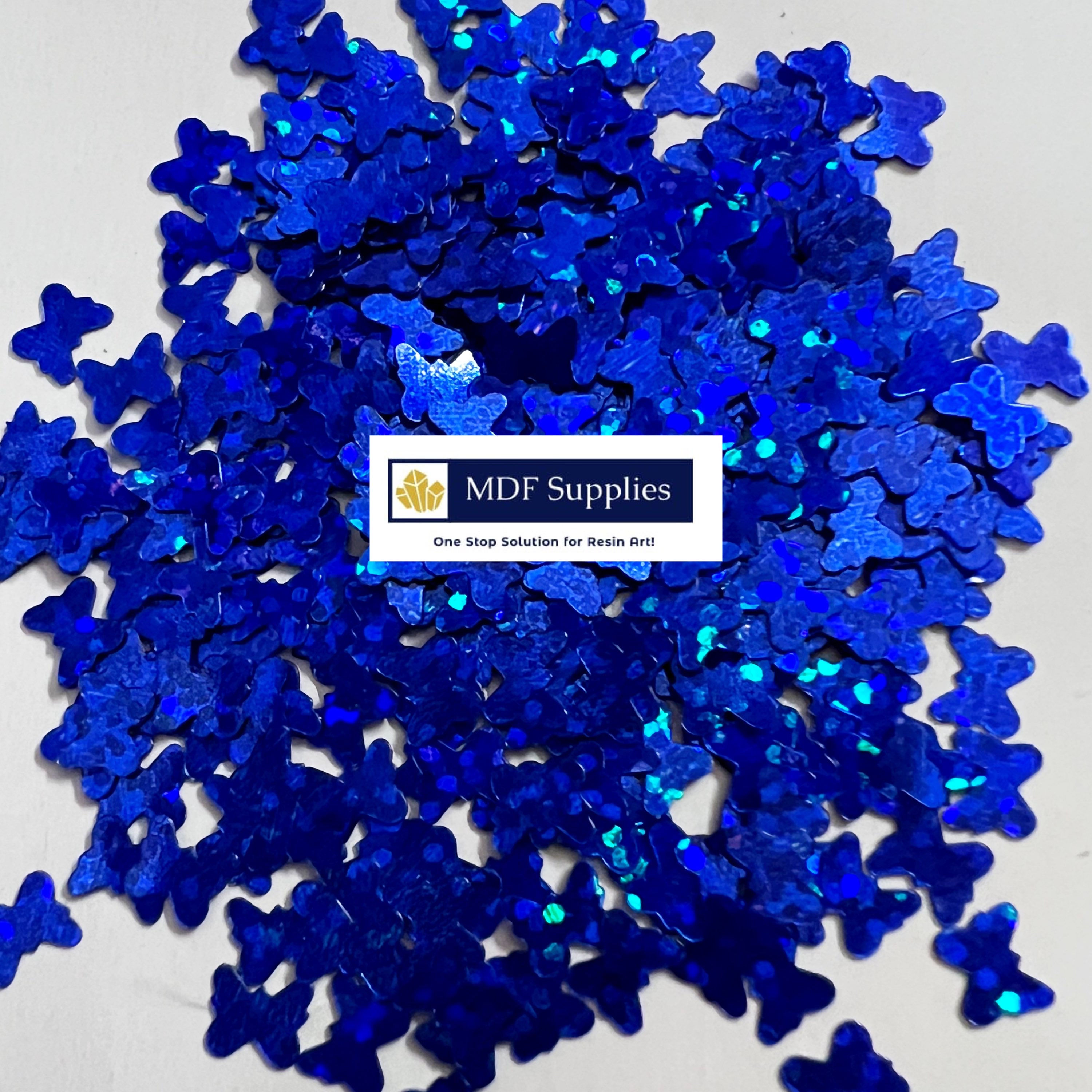 Blue Holographic Butterfly Shaped Glitter Chunks for shakers