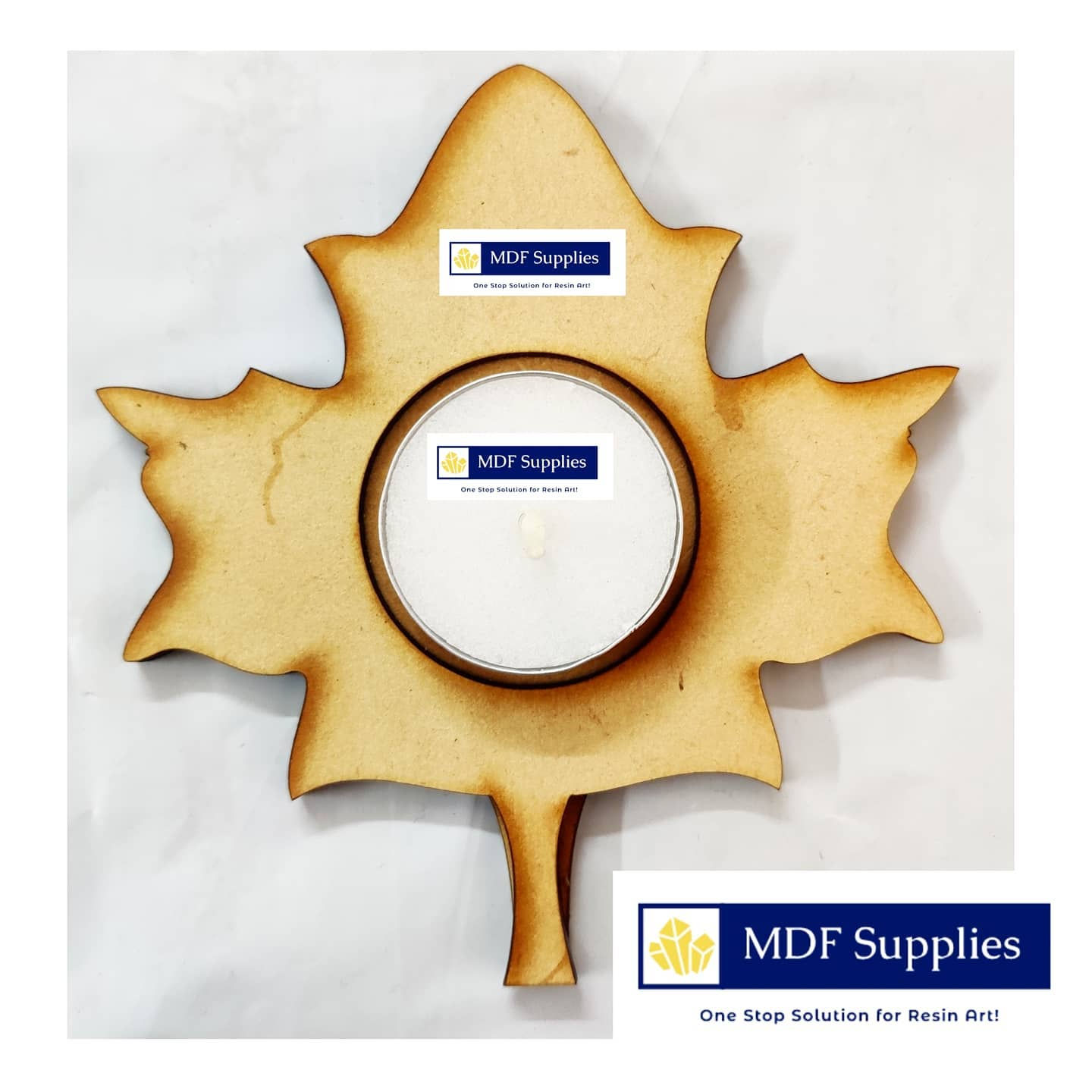 Maple Fall Leaf Tealight MDF base T3