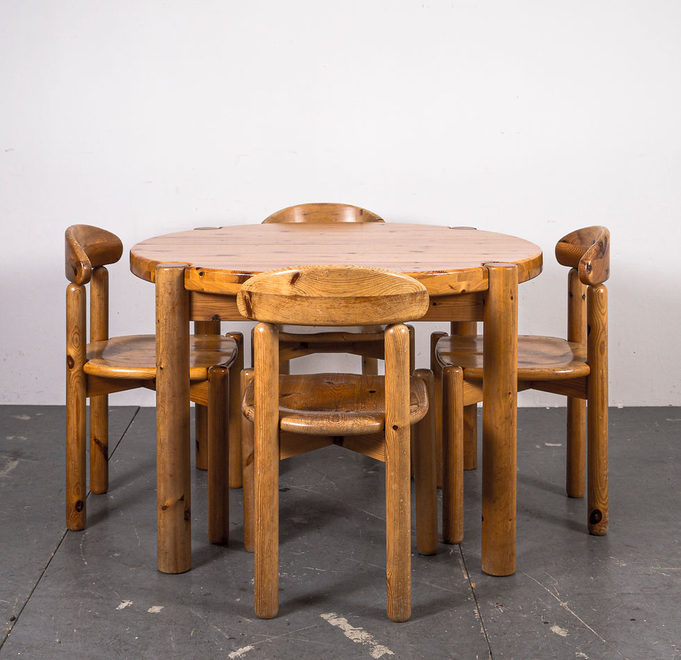 Thumbnail: DANISH DINING TABLE & CHAIRS SET IN STYLE OF RAINER DAUMILLER