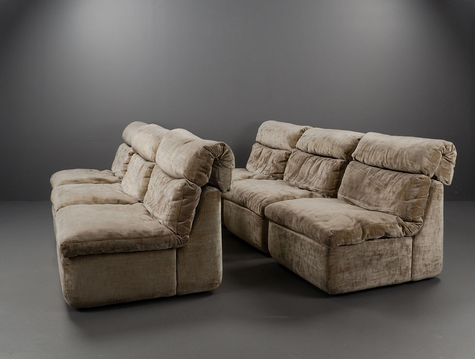 Thumbnail: ELVET LOUNGE CHAIR IN BEAUTIFUL GREEN AND OFF WHITE COLOR 1970S​​​​​​