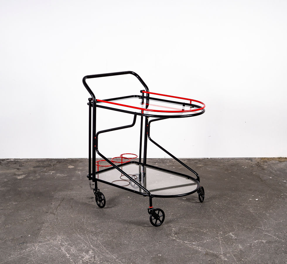 Thumbnail: BLACK AND RED CONTEMPORARY BAR CART IN MEMPHIS DESIGN.