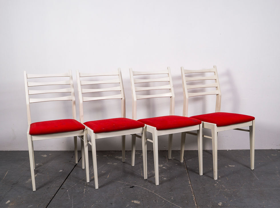 Thumbnail: MIDCENTURY WIHTE DINNING CHAIRS 1970s BY BENZE