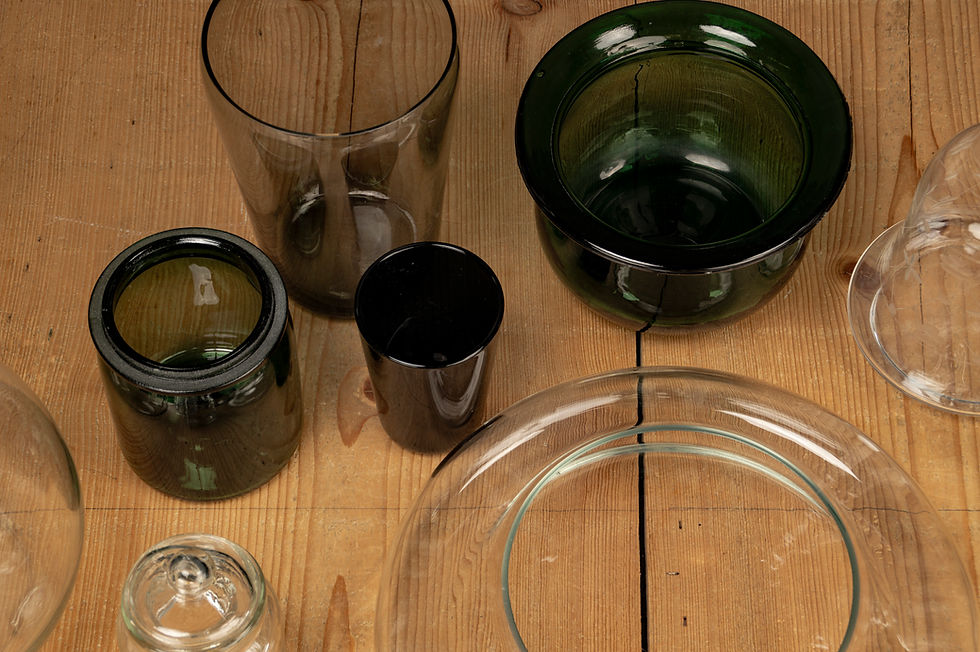 Thumbnail: LARGE GLASS BOWLS, BOTTLES, AND CARAFES, EUROPE, 1900S, SET OF 16​​​​​​​