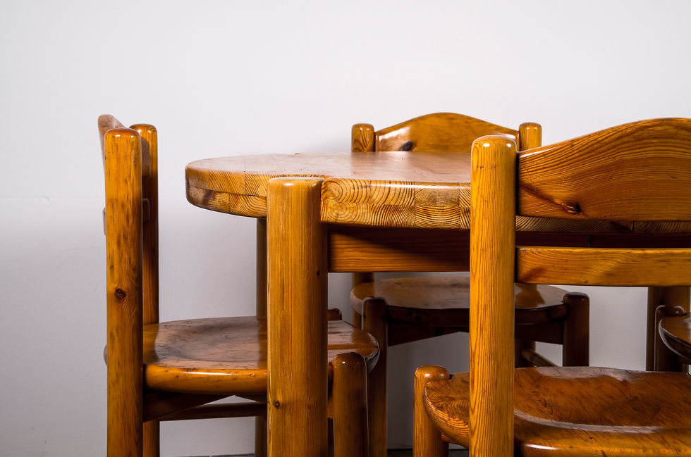 Thumbnail: DANISH DINING TABLE & CHAIRS SET IN STYLE OF RAINER DAUMILLER 1970er.