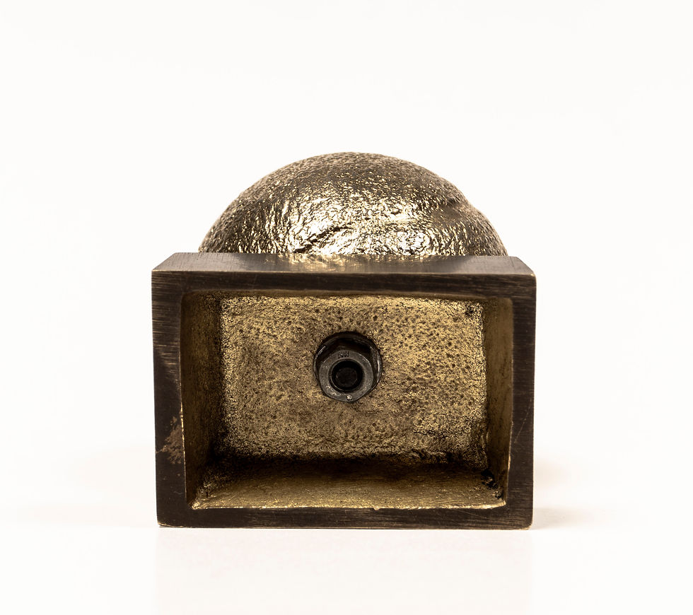 Thumbnail: BRASS TENNIS BALL SCULPTURE WITH PLINTH, 1960s