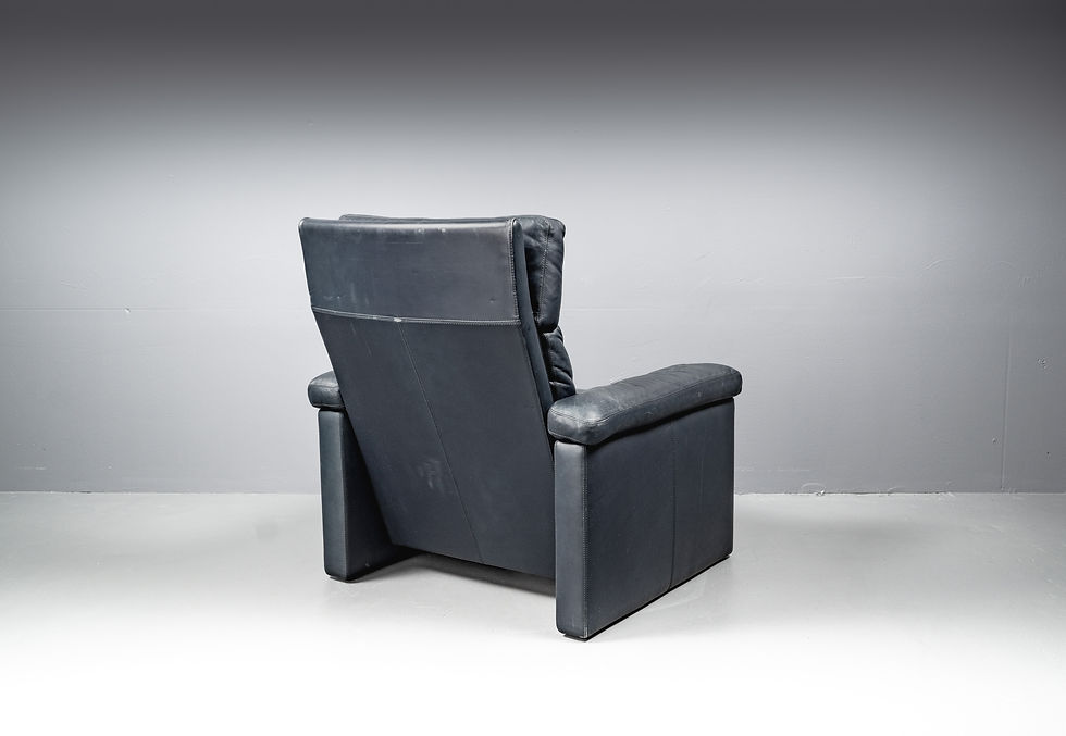 Thumbnail: BLUE LEATHER ARMCHAIR BY COR, CONSETA MADE IN GERMANY 1980S