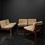 Thumbnail: BRUTALIST LOUNGE CHAIRS BY CARL STRAUB IN PINE AND LEATHER 60S, SET OF 5