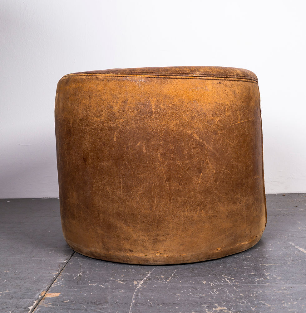 Thumbnail: VINTAGE LEATHER STOOL 1980