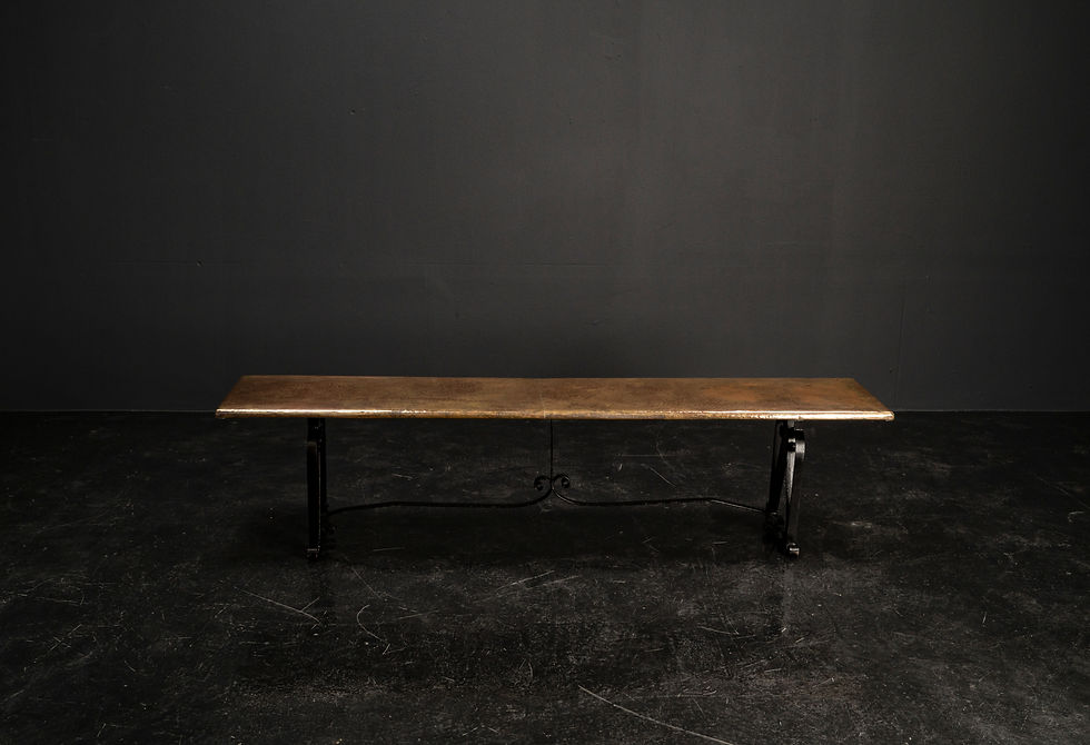 Thumbnail: HANDCRAFTED COPPER CLAD BENCH WITH SOUL A UNIQUE PIECE FROM THE 1920S