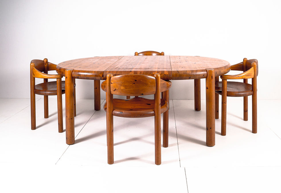 Thumbnail: DANISH DINING TABLE & CHAIRS SET BY RAINER DAUMILLER
