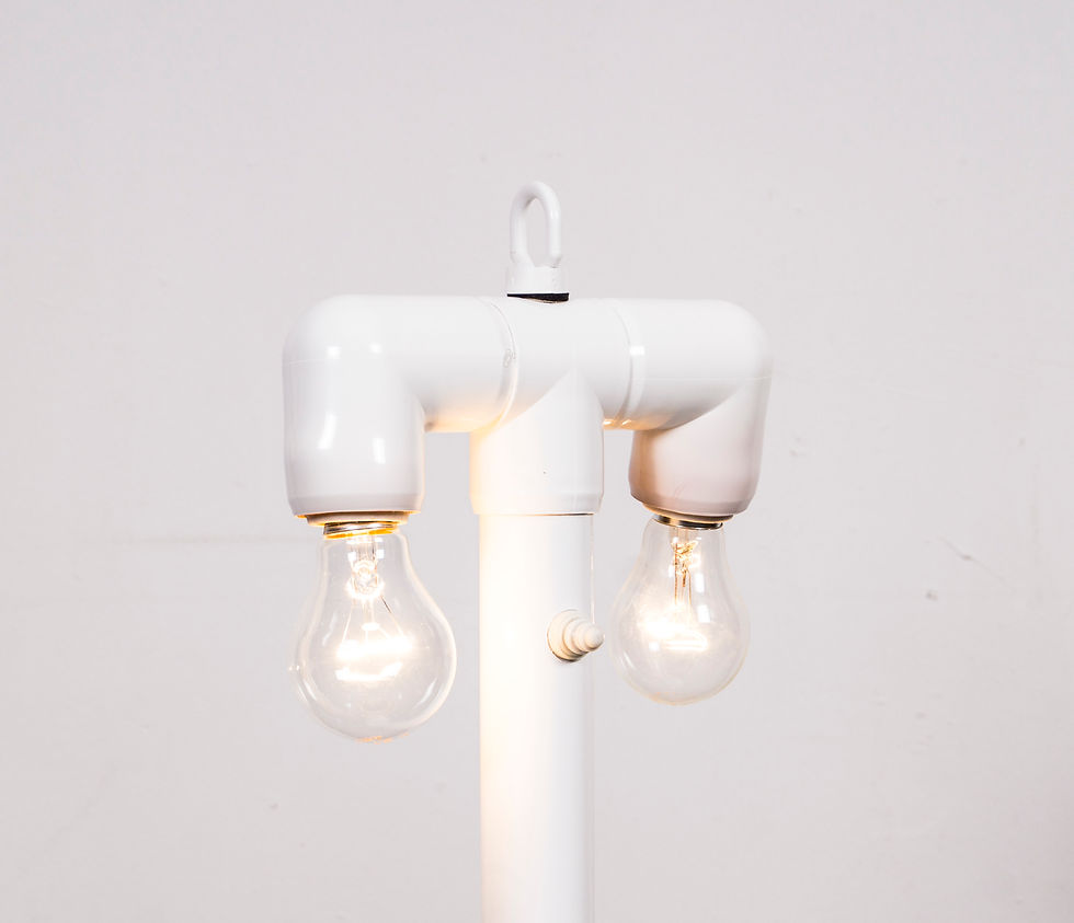 Thumbnail: OLYMPIA FURNITURE CO. WHITE VINTAGE SPACE AGE LAMP 80s.