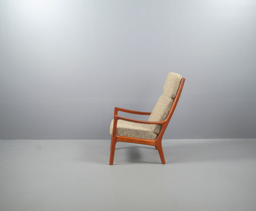Thumbnail: OLE WANSCHER ARMCHAIR WITH HIGHBACK STOOL MODEL SENATOR 166 IN TEAK FOR CADO