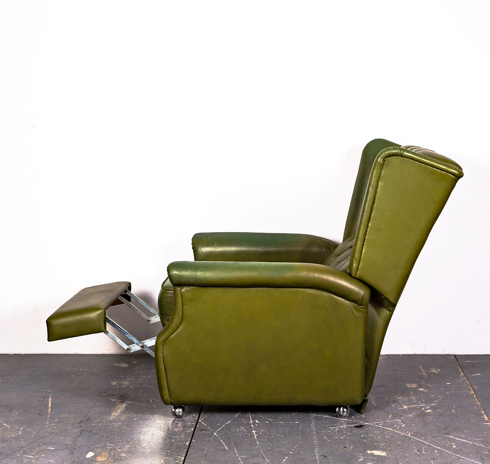 Thumbnail: LEATHERETTE ARMCHAIR IN CHESTERFIELD STYLE WITH RECLINING FUNCTION