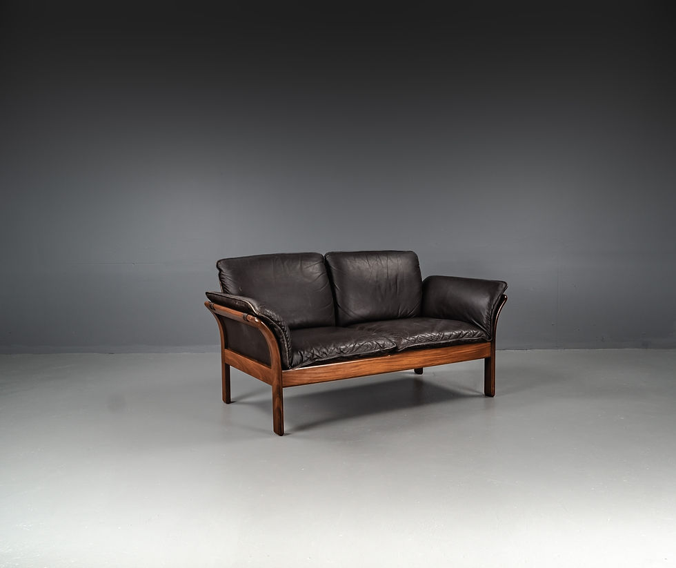 Thumbnail: BROWN LEATHER SOFA BY DREIPUNKT SCALA