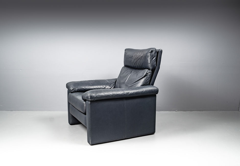 Thumbnail: BLUE LEATHER ARMCHAIR BY COR, CONSETA MADE IN GERMANY 1980S