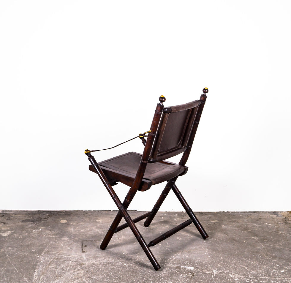 Thumbnail: FOLDING CHAIR MADE OF MAHOGANY FAUX BAMBOO 1960S.​​​​​​​