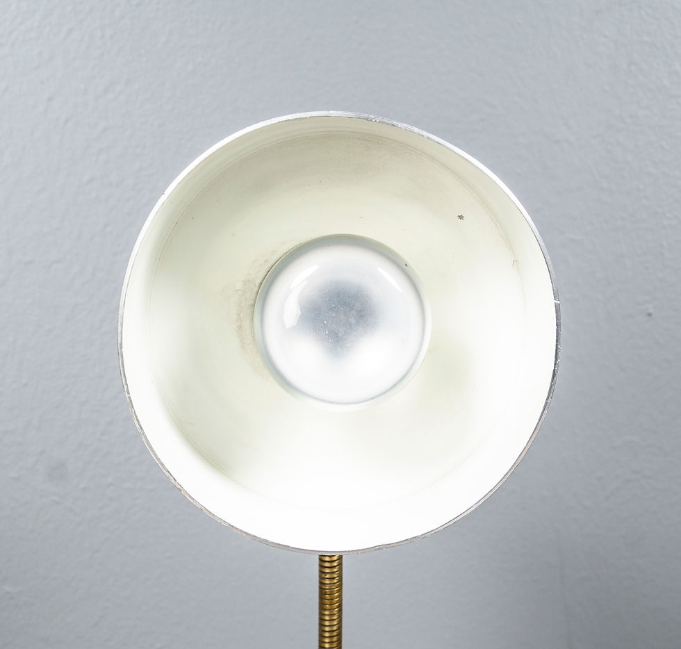 Thumbnail: GERMAN BAUHAUS KAISER IDELL STYLE DESK LAMP IN SILVER & GOLD WITH SWAN NECK